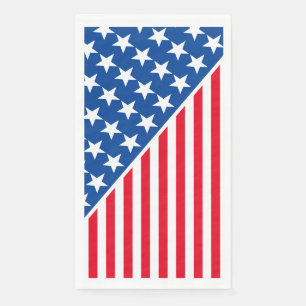Paper Guest Towel-Patriotic Stars & Stripes Napkin