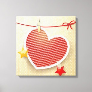 Paper heart canvas print