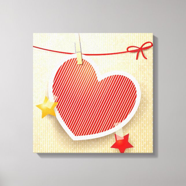 Paper heart canvas print (Front)