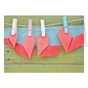Paper Heart Hanging On The Clothesline
