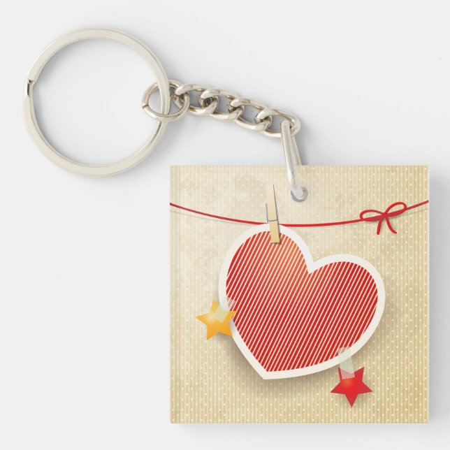Paper heart key ring (Front)