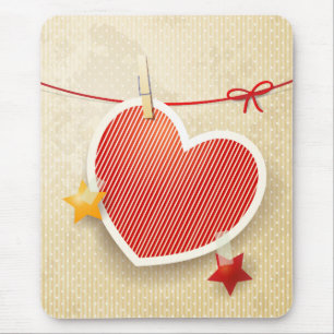 Paper heart mouse mat