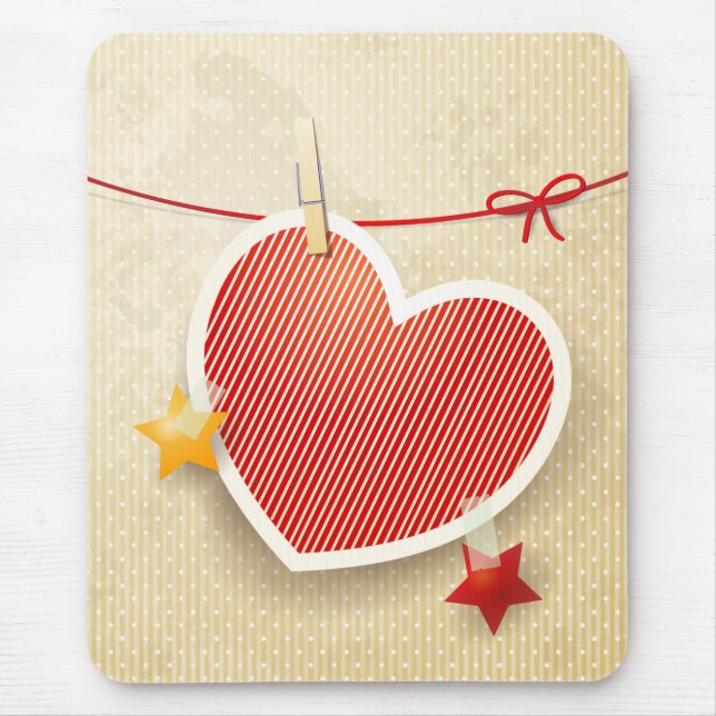 Paper heart mouse mat (Front)