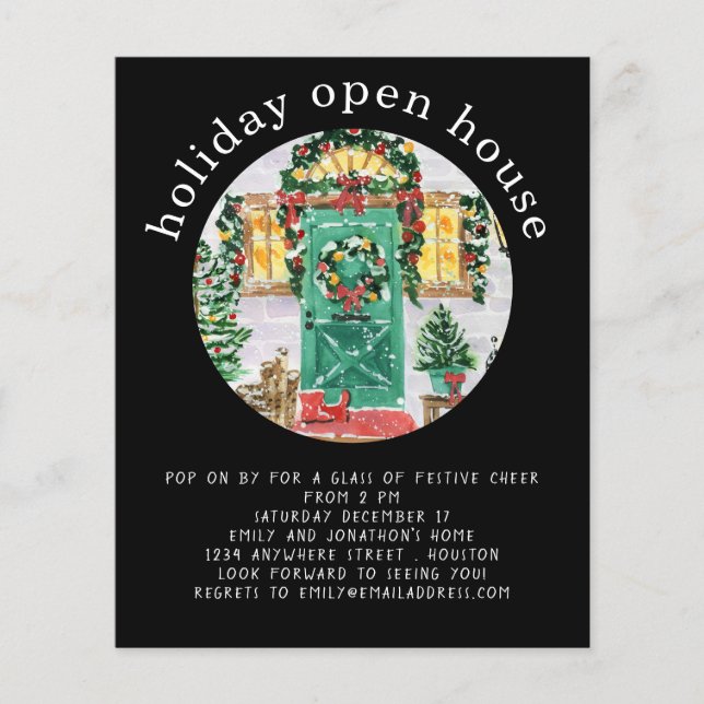 PAPER | Holiday Open House Party Black Flyer (Front)