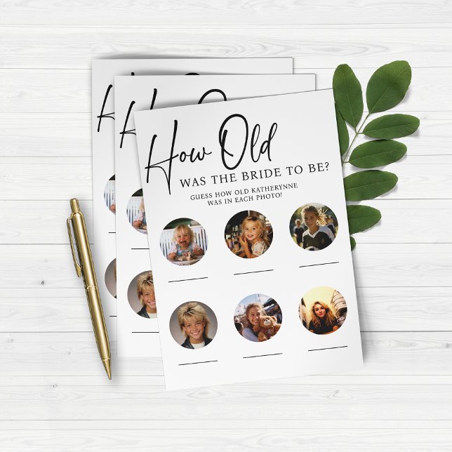 PAPER How Old Was Bride Bridal Shower Party Game (How old was the bride to be?)