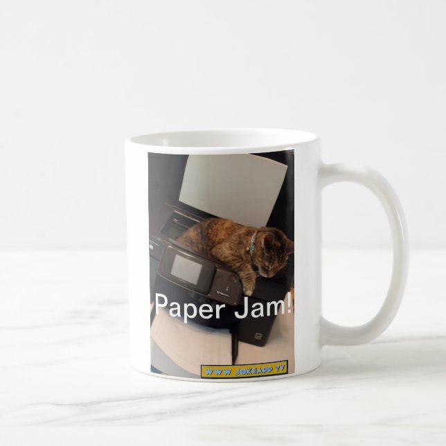 Paper Jam coffee Mug   by Jokeapptv tm (Right)