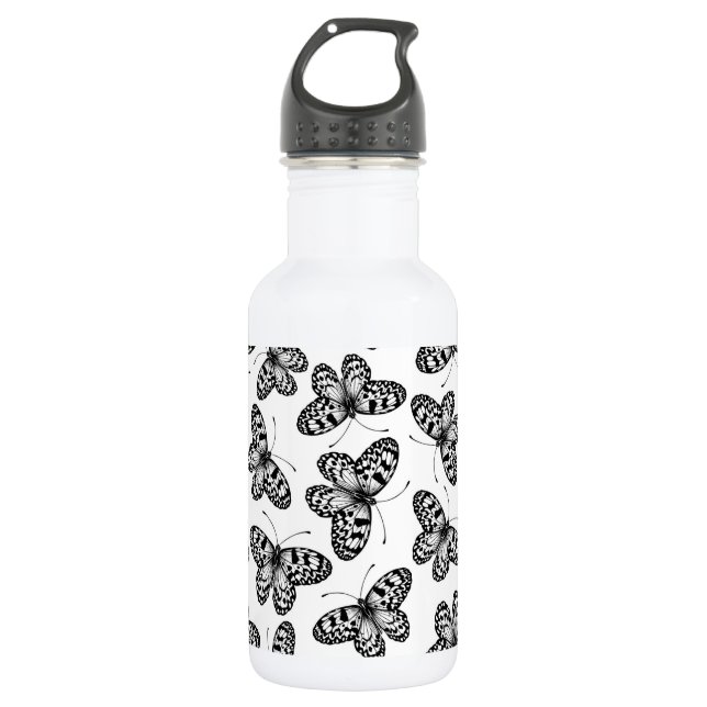 Paper kite butterfly pattern 532 ml water bottle (Front)