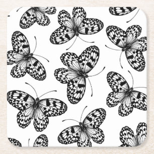 Paper kite butterfly pattern square paper coaster