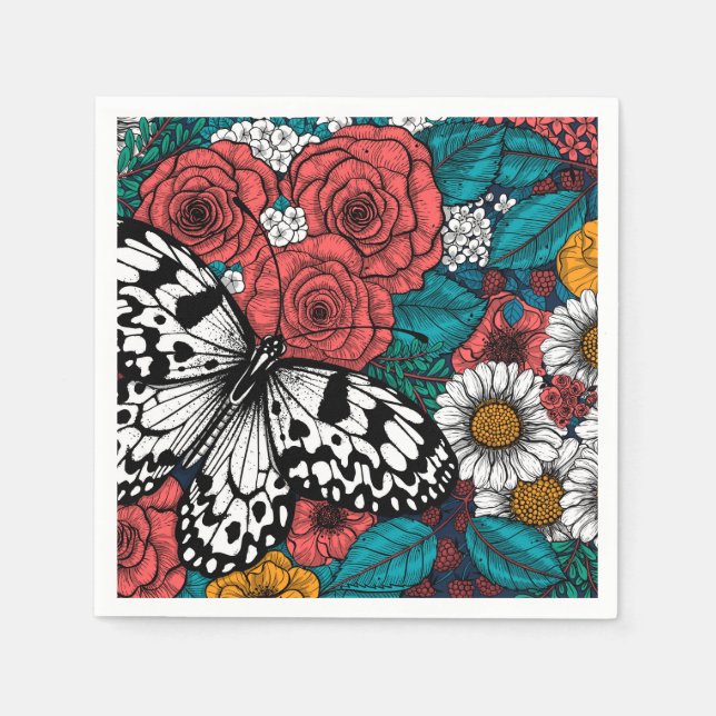 Paper kite garden napkin (Front)