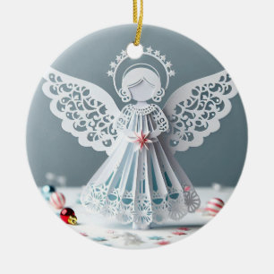 Paper Lace Angel Christmas Crafts Art Ceramic Tree Decoration