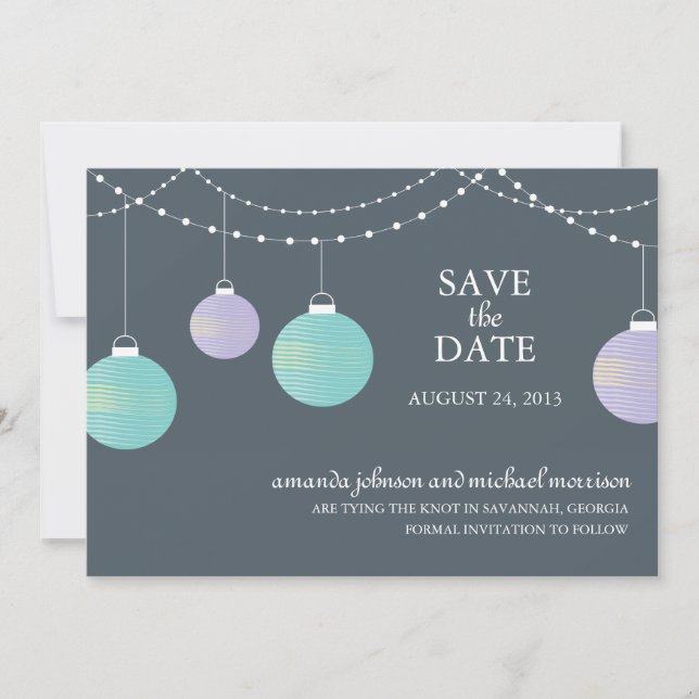 Paper Lantern Wedding Save the Date (Front)