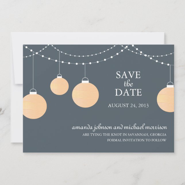 Paper Lantern Wedding Save the Date (Front)