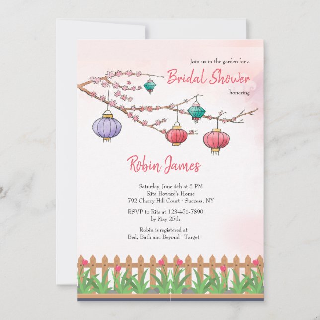 Paper Lanterns Invitation (Front)