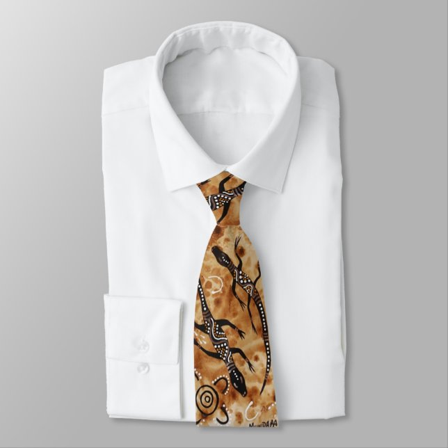Paper Lizards Aboriginal Tie (Tied)