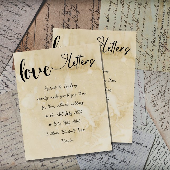 Paper Love Letters Handwritten Wedding Invitations (Creator Uploaded)