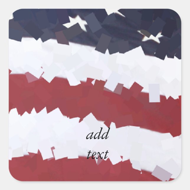 Paper Mache American Flag Square Sticker (Front)