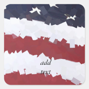 Paper Mache American Flag Square Sticker