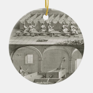 Paper making, from the 'Encyclopedie des Sciences Ceramic Tree Decoration
