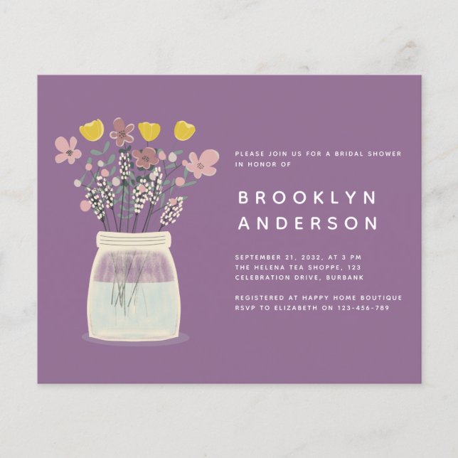PAPER Mason Jar Bridal Shower Invitation (Front)