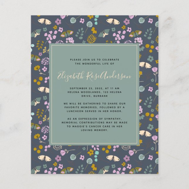 PAPER Memorial Invitation | Wildflower Blue (Front)