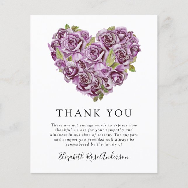 PAPER Memorial Thank You Card | Hydrangea Heart (Front)