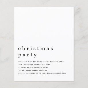 PAPER Minimal Black White Christmas Party Invite