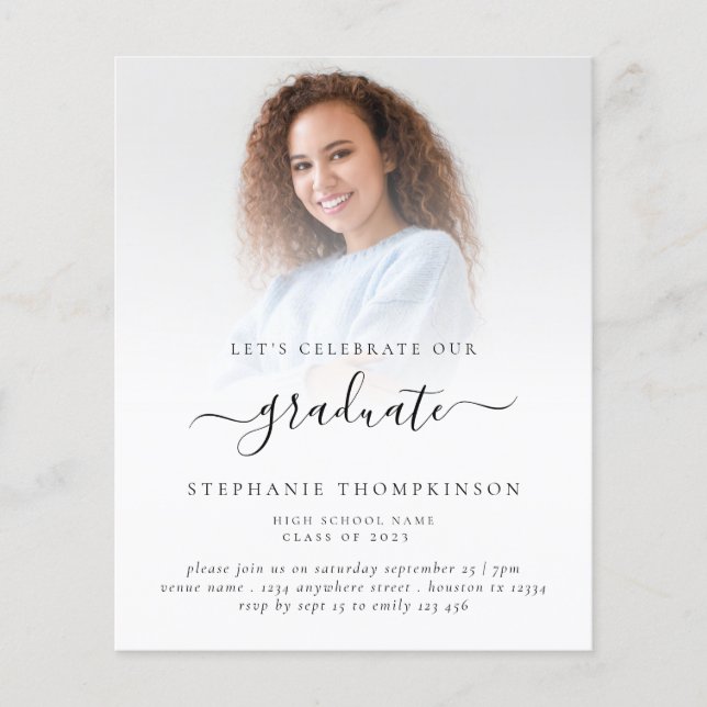 PAPER Minimalist 2024 Grad Photo Invitation (Front)