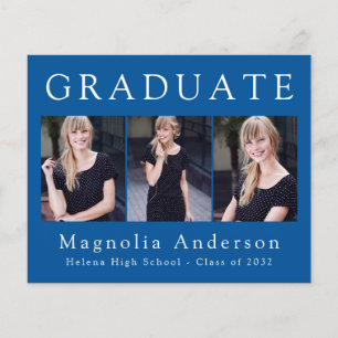 PAPER Minimalist Graduate Four Photo Announcement