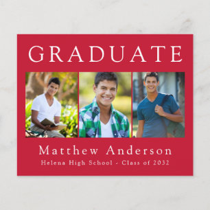 PAPER Minimalist Graduate Four Photo Announcement