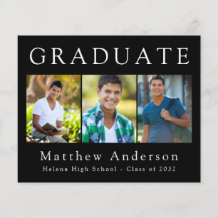 PAPER Minimalist Graduate Four Photo Announcement