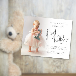 PAPER   Modern Photo Overlay 1st Birthday Invite