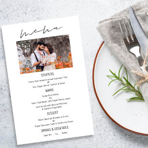 PAPER Modern Script Photo Wedding Menu