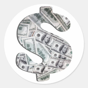 Paper Money Day Classic Round Sticker