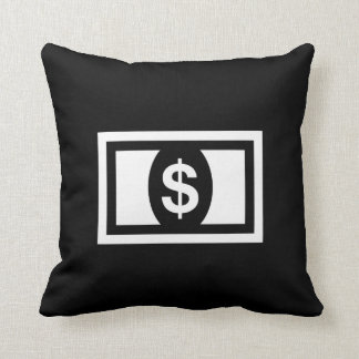 Paper Money Pictogram Throw Pillow
