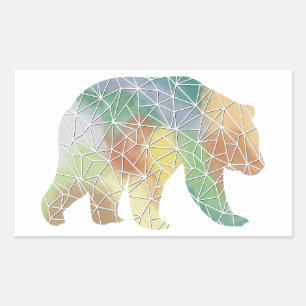 Paper Mosaic Grizzly Bear Sticker