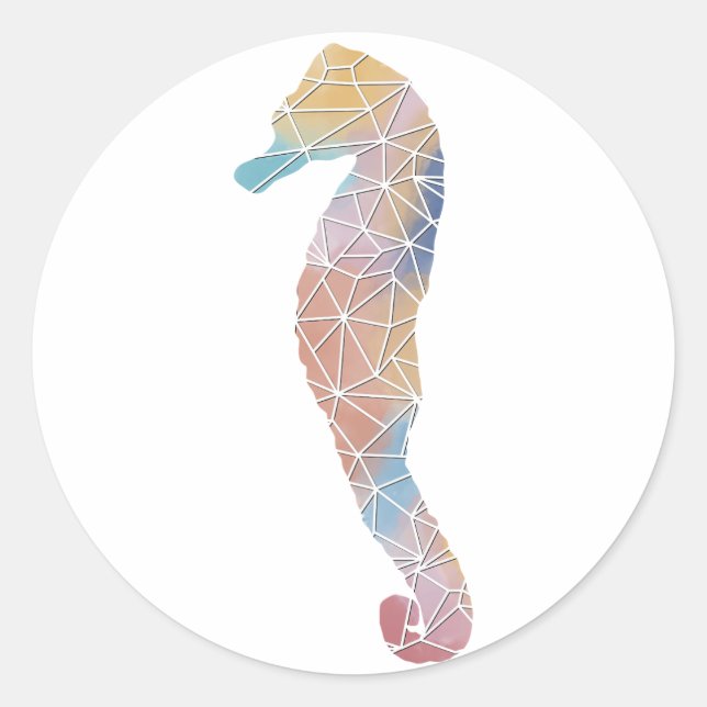 Paper Mosaic Seahorse Sticker (Front)
