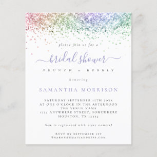 PAPER Multicolor Glitter Bridal Shower Invitation