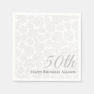 Paper Napkin 50th Birthday Palm Leaf