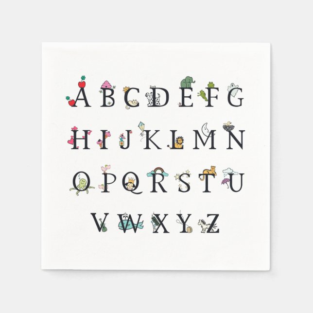 PAPER NAPKIN : ALPHABET CHART (Front)