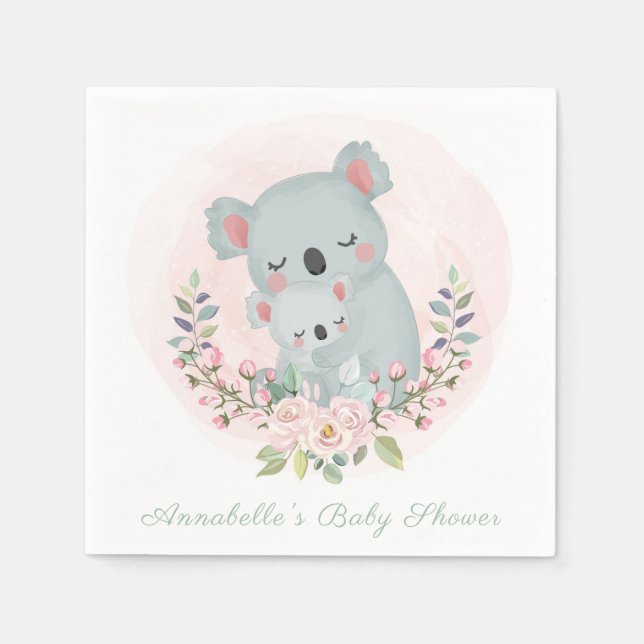 PAPER NAPKIN : BABY KOALAS : BABY SHOWER (Front)
