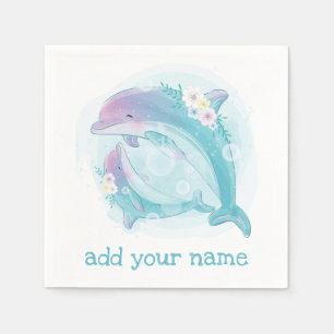 PAPER NAPKIN :  BIRTHDAY PARTY : DOLPHINS