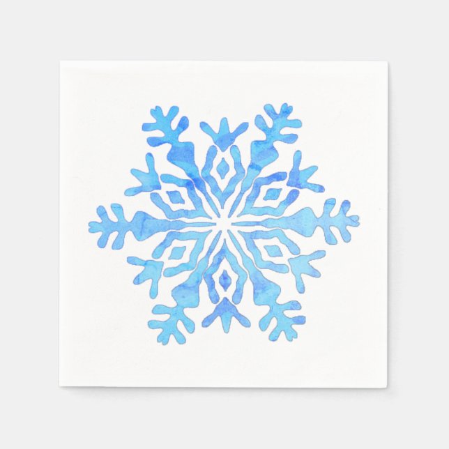 Paper Napkin blue snowflake  (Front)