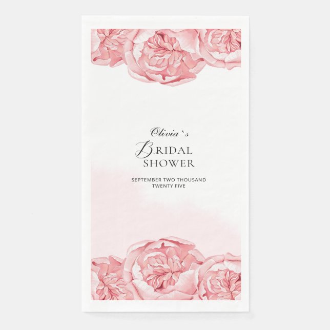 Paper Napkin Bridal Shower Peonies (Front)