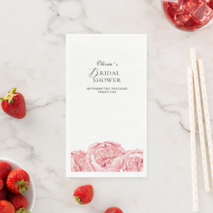 Paper Napkin Bridal Shower Peonies