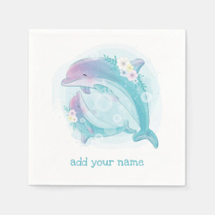 PAPER NAPKIN : CHILDREN'S BIRTHDAYS : DOLPHINS