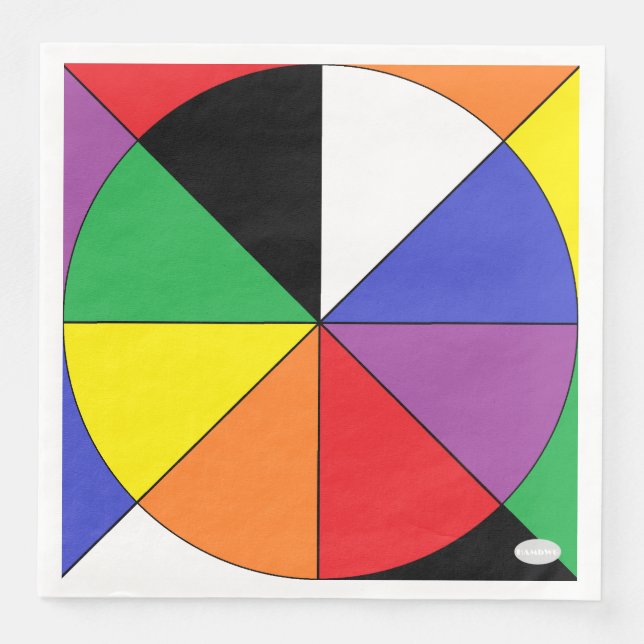 Paper Napkin Colour Wheel Design HAMbyWG (Front)
