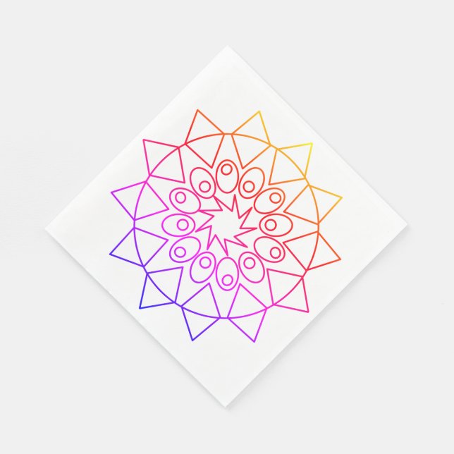Paper Napkin - Colourful Mandala (Corner)