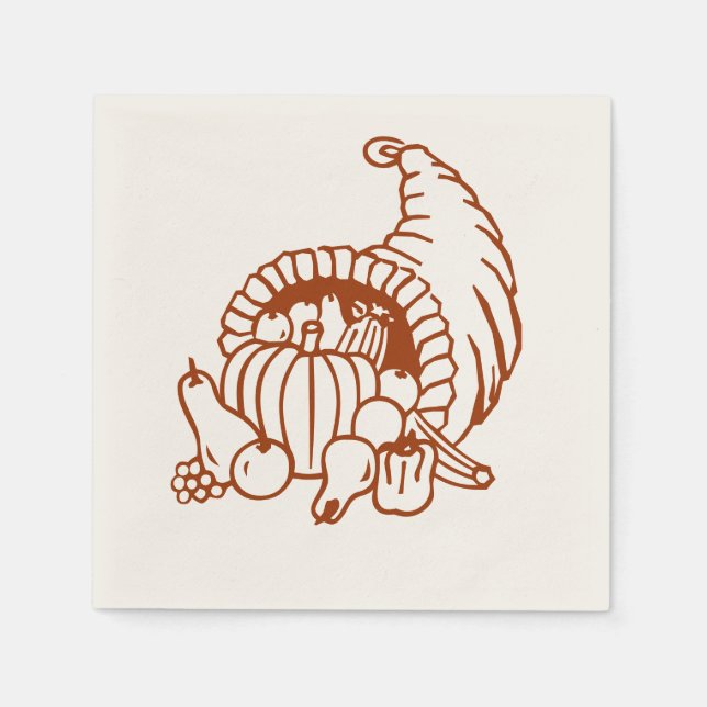 Paper Napkin - Cornucopia (dark) (Front)