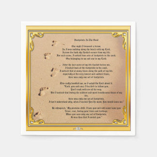 Paper Napkin Footprints In The Sand 