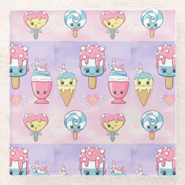 Paper Napkin Glass Coaster (Front)